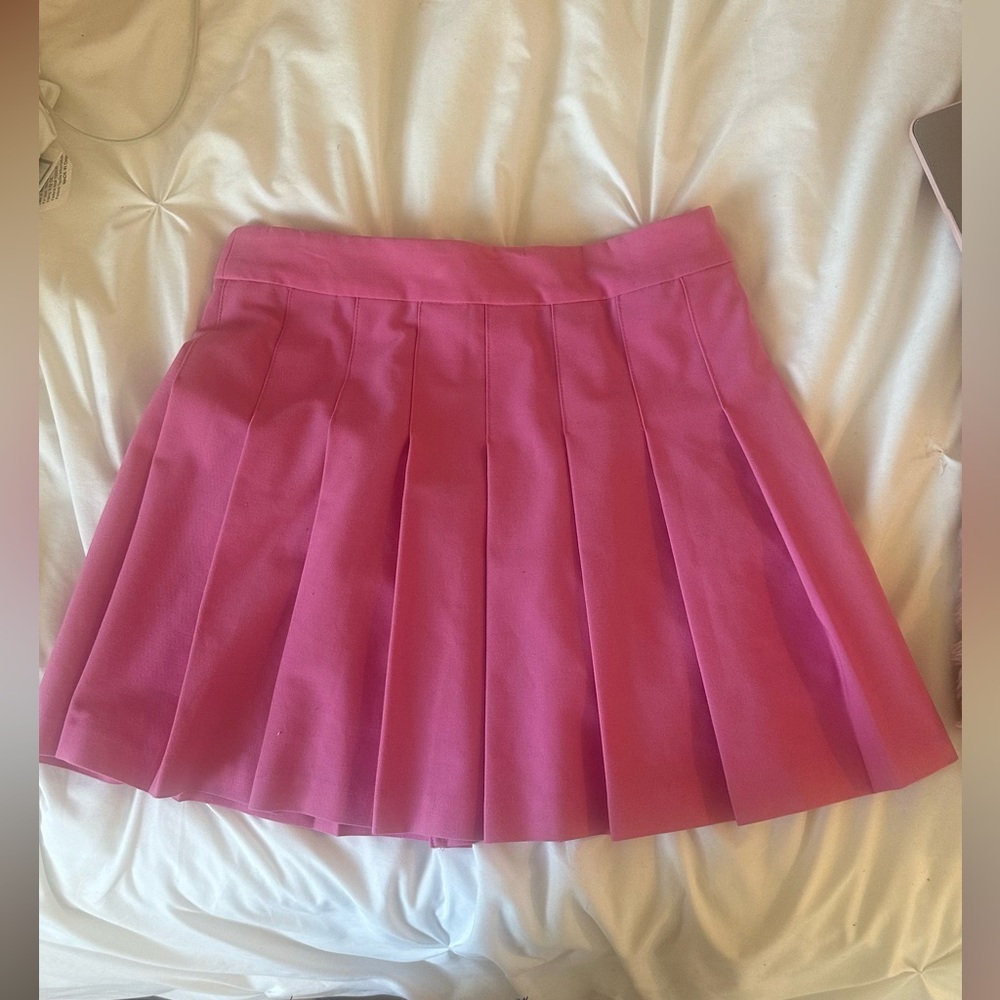 Aritzia Sunday Best Olive Micro Pleated Plaid Skirt